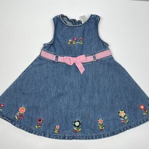 VTG Y2K Gymboree Embroidered Toddler Jean Dress Size: 2t